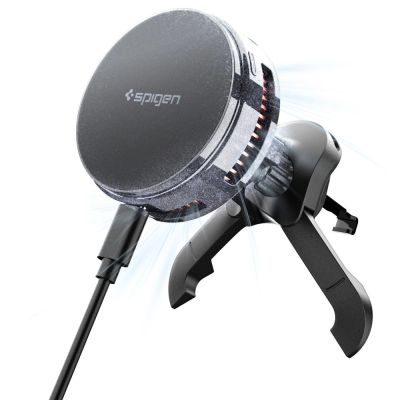Uchwyt Samochodowy Spigen Essential EV25MFAQ Magnetic MagSafe na kratkę nawiewu - czarny