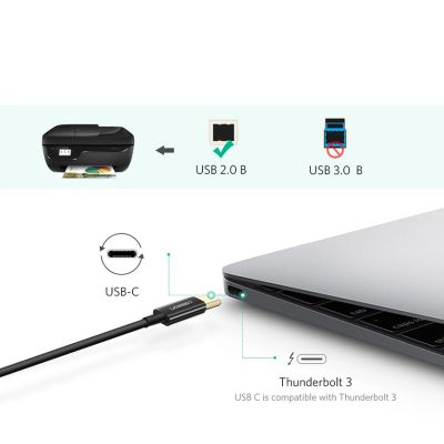 6. Kabel Ugreen US241 USB-C 2.0 - USB-B 1 m - czarny