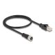 DeLOCK M12 Kabel adaptera z kodowaniem D 4-pinowe żeńskie do męski RJ45 o długości 50 cm