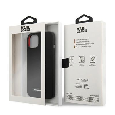 8. Etui Karl Lagerfeld Silicone Plaque na iPhone 13 mini - czarne