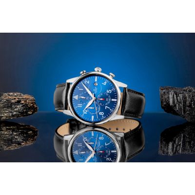 5. Zegarek Męski Giewont Chronograph Sapphire Czarno Niebieski GW5630-A3