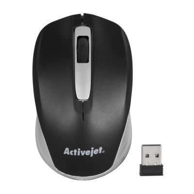 Activejet AMY-313 Mysz bezprzewodowa USB (optyczna; 1200 DPI; kolor czarno-szary)