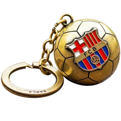 2. FC Barcelona brelok oryginalny na licencji w kształcie złotej piłki z herbem B7081