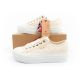 19. Lee Cooper buty sportowe damskie trampki koronkowe beżowe platforma