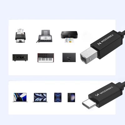 7. Kabel Wozinsky WKDDY2S USB-B - USB-C 2m - czarny