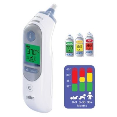 21. Termometr Elektroniczne do ucha Braun ThermoScan 7 IRT6520 (Pomiar kontaktowy; kolor biały)