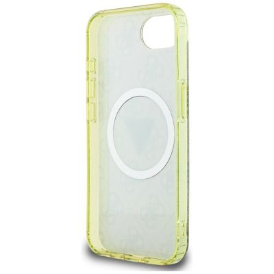 7. Etui Guess IML Metal Glitter 4G Circle Triangle MagSafe na iPhone 16e - brązowe