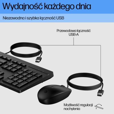 23. HP Przewodowa mysz i klawiatura 225 Combo