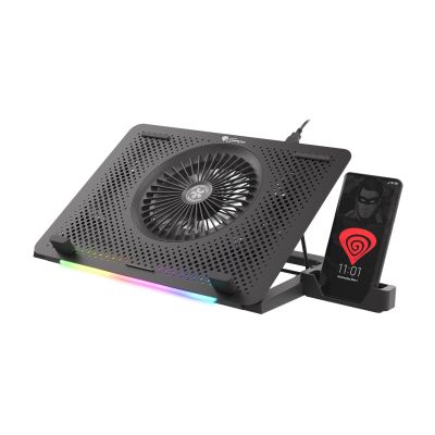 14. Podstawka chłodząca pod laptopa Genesis Oxid 450 RGB 15.6" z wentylatorem, podświetlenie, 2 USB