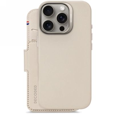 2. Etui skórzane Decoded Leather Detachable Wallet MagSafe z portfelem na iPhone 16 Pro - różowe