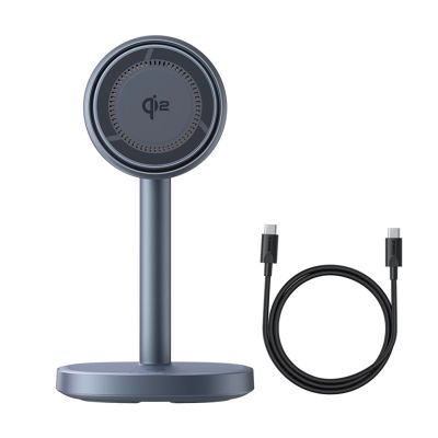 7. Ładowarka indukcyjna Baseus Orbit 2 Pro MagSafe Qi2 20W 2 w 1 z chłodzeniem - szara