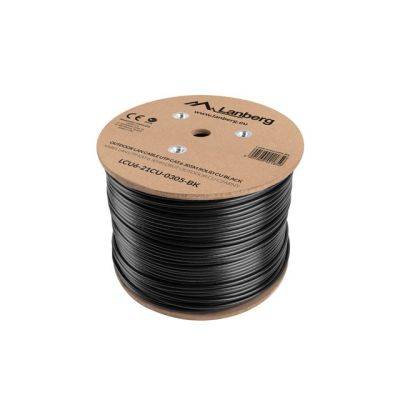 8. Kabel sieciowy zewnętrzne Lanberg LCU6-21CU-0305-BK (UTP; 305m; kat. 6; kolor czarny)