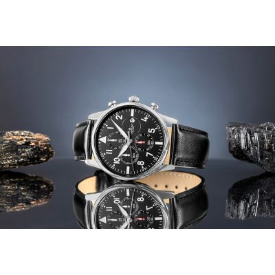 5. Zegarek Męski Giewont Chronograph Sapphire Czarno Srebrny GW5630-A2