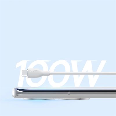 14. Kabel Baseus Pudding 100W USB-A - USB-C 1,2m - biały