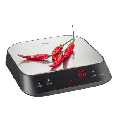 2. Elektroniczna waga kuchenna GEFU PREZISO czarna, stal nierdzewna, Blat prostokąt