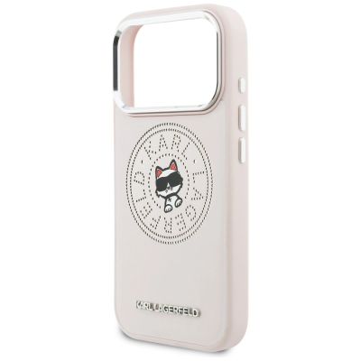 6. Etui Karl Lagerfeld Point & Choupette Sketch MagSafe na iPhone 17 Pro Max - różowe