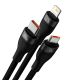2. Baseus Flash Series II kabel USB - USB Typ C / Lightning / micro USB 100 W 1,2 m czarny (CASS030001)