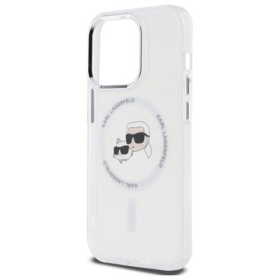 6. Etui Karl Lagerfeld IML Metal Karl & Choupette Head MagSafe na iPhone 14 Pro Max - białe