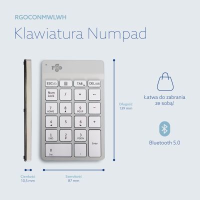 23. R-Go Tastatur Nummernblock Break Bluetooth weiĂź