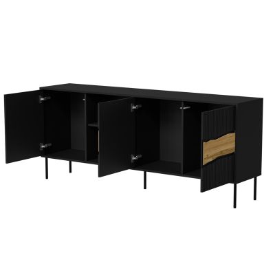 4. Komoda INSERTO 3D1W 190x40x80 czarny + LED