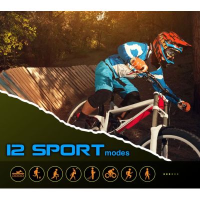 11. Smartwatch  Rubicon RNCE88-2 Czarny- Czarny Pasek Silikonowy + Czarna Bransoleta