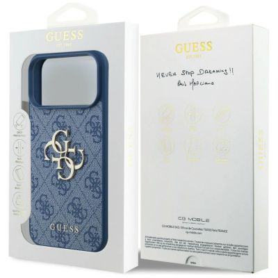 8. Etui Guess 4G Big Logo na iPhone 17 Pro Max / 18 Pro Max - niebieskie
