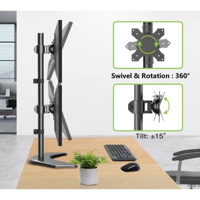 23. TECHLY PODSTAWA POD 2 MONITORY 13-27" LCD 10KG BIURKOWA PIONOWA