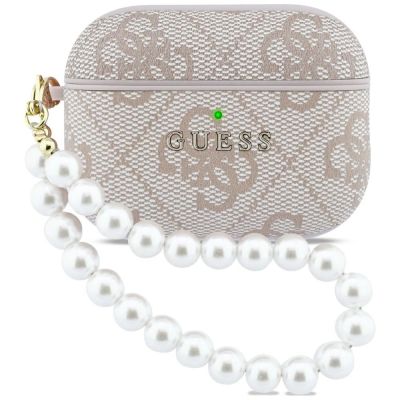 Etui Guess 4G Pearl Strap na AirPods Pro 3 - różowe