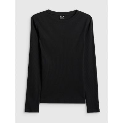 6. Longsleeve slim z prążkowanej dzianiny damski 4F 4FRAW25TLONF656-20S