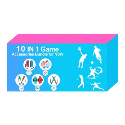 17. Pakiet akcesoriów rodzinnych 10 w 1 do gry Nintendo Switch Sports - zestaw czerwony i niebieski