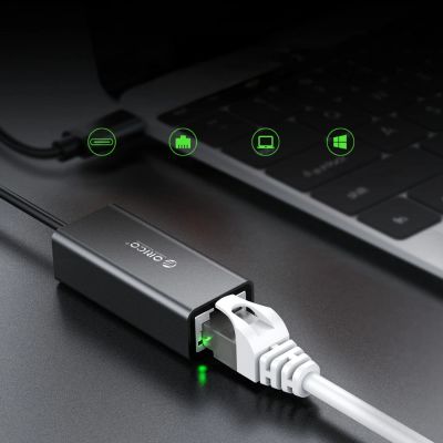 8. Adapter sieciowy Orico XC-R45-V1 USB-C do RJ45 Gigabit Ethernet 1 Gbps - czarny