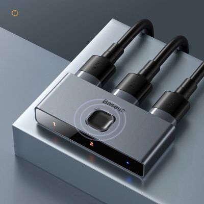 11. Baseus dwukierunkowy przełącznik rozdzielacz splitter switcher HDMI - 2x HDMI 4K / 30 Hz szary (CAHUB-BC0G)