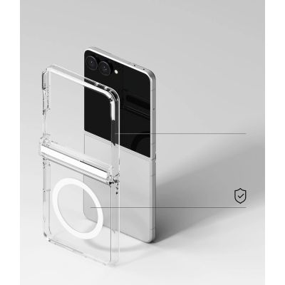8. Etui Ringke Fusion Flap Magnetic MagSafe na Samsung Galaxy Z Flip 8 - przezroczyste