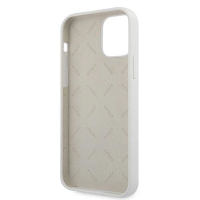 7. Etui Guess Script Vintage na iPhone 12 Pro Max - kremowe