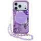 Etui Guess IML Flowers Pearl Strap MagSafe na iPhone 18 Pro / 17 Pro - fioletowe