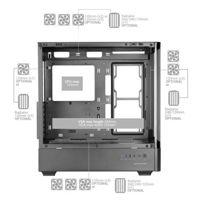 8. TACENS MARS MC-LCDPRO 7.2" IPS LCD ATX- obudowa