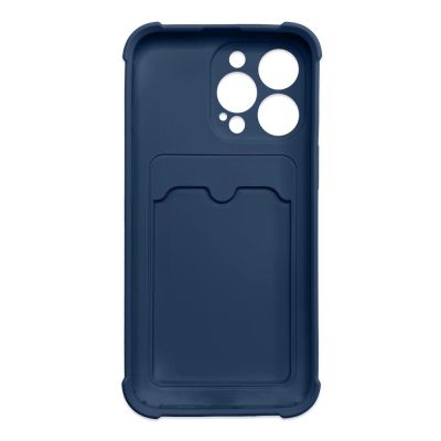 2. Card Armor Case etui pokrowiec do iPhone 13 mini portfel na kartę silikonowe pancerne etui Air Bag granatowy