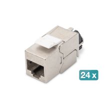 Moduł (gniazdo) keystone RJ45 (8P8C) kat.6A, STP,ekranowany, beznarzędziowy, stalowy, 24szt