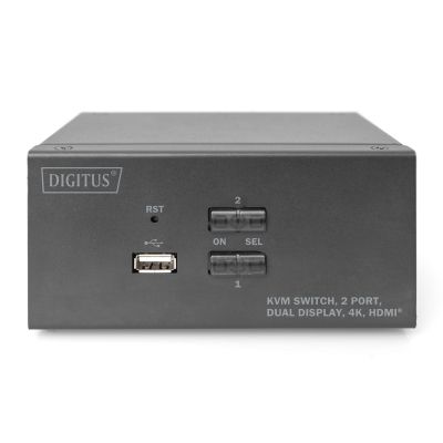 8. Przełącznik KVM, 2-portowy, podwójny wyświetlacz, 4K, HDMI