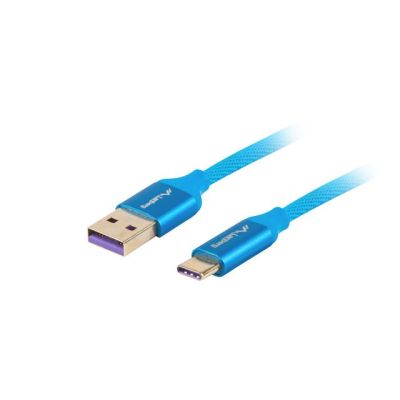 Kabel Lanberg CA-USBO-21CU-0010-BL (USB 2.0 typu A - USB typu C ; 1m; kolor niebieski)