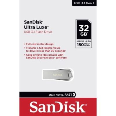 8. Pendrive SanDisk Ultra Lux SDCZ74-032G-G46 (32GB; USB 3.0; kolor srebrny)