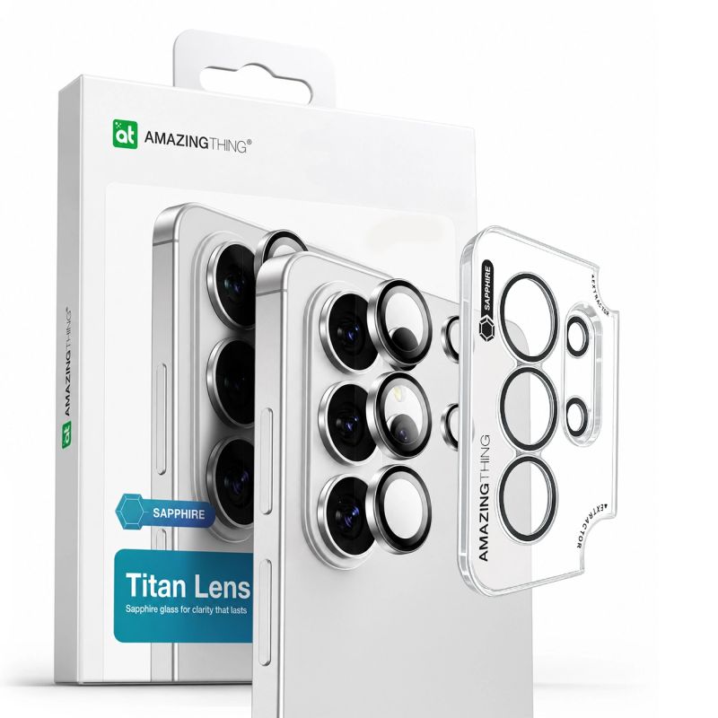 4. Szkło hartowane AMAZINGTHING Sapphire Radix AR Lens Glass na wyspę aparatu do Samsung S26 Ultra - srebrne