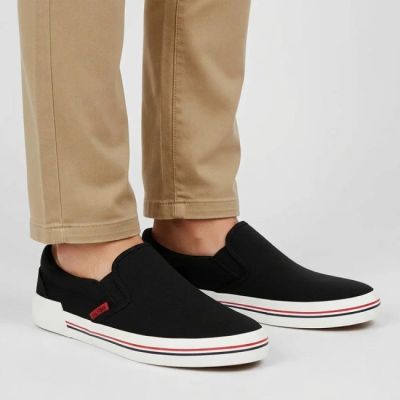 6. Półbuty męskie trampki slip on czarne Filippo MTN7792