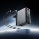 3. Ładowarka sieciowa Cuktech AD1204U 120 W z wyświetlaczem i kablem USB-C - srebrna