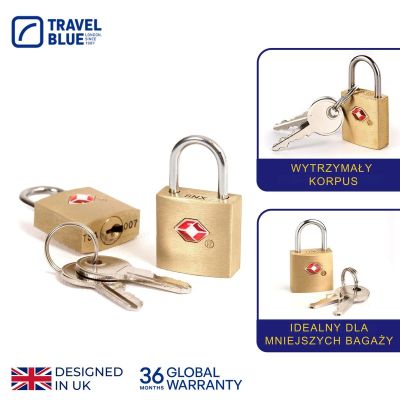 5. TRAVEL BLUE KŁÓDKA BAGAZOWA Z KLUCZYKIEM Z TSA ZESTAW 2SZT
