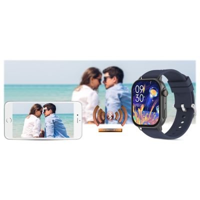 20. Smartwatch Gravity GT15-4 Niebieski Pasek Silikonowy + Tytanowa Bransoleta