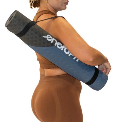 13. MATA DO JOGI I FITNESS TPE ANTYPOŚLIZGOWA CZARNO-NIEBIESKA ENERO FIT