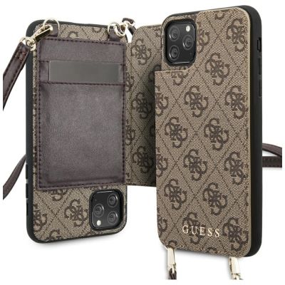 Etui Guess 4G Crossbody na iPhone 11 Pro Max - brązowe