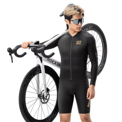 3. Koszulka rowerowa Rockbros YDCX008 Diamond z długim rękawem rozmiar L - czarna