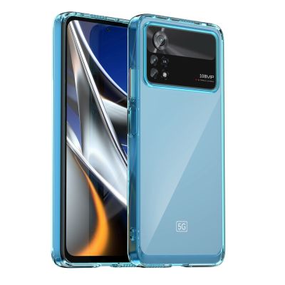 11. Outer Space Case etui Xiaomi Poco X4 Pro 5G pokrowiec z elastyczną ramką niebieskie